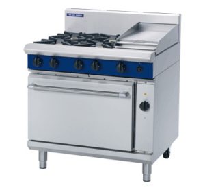 Blue Seal Evolution GE56C Four Gas Burner Electric Convection Oven Range with 300mm Griddle