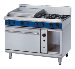 Blue Seal Evolution G58B Four Burner Convection Oven Range with Griddle