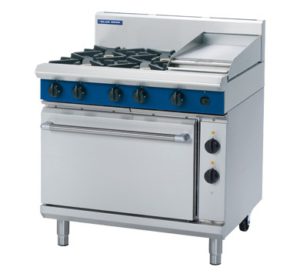 Blue Seal Evolution GE506C Four Gas Burner Electric Static Oven Range with Griddle