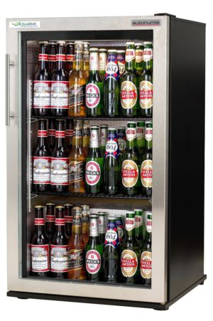 Autonumis EcoChill RUC00005 Black Single Door Bottle Cooler With Stainless Steel Door Frame