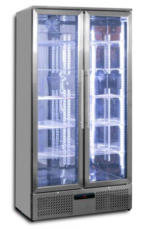 Prodis NT20ST-HC Double Stainless Steel Door Upright Bottle Cooler