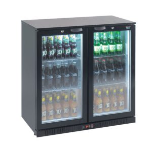 Lec BC9007KLED Double Black Hinged Door Bottle Cooler