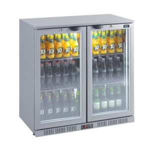 Lec BC9007GLED Double Silver Hinged Door Bottle Cooler