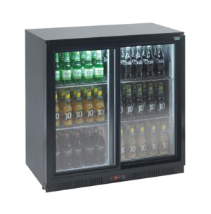 Lec BC9027KLED Double Black Sliding Door Bottle Cooler