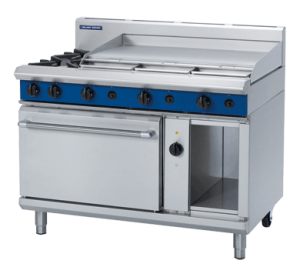 Blue Seal Evolution GE58A Two Gas Burner Electric Convection Oven Range with Griddle