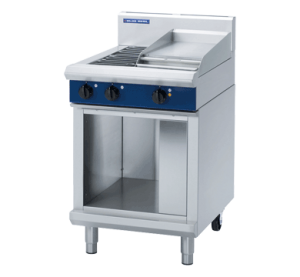 Blue Seal Evolution E514C-CB 2 Element Electric Cooktop with Griddle on Cabinet Base