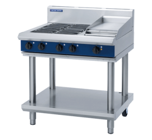 Blue Seal Evolution E516C-LS 4 Element Electric Cooktop with Griddle on Leg Stand