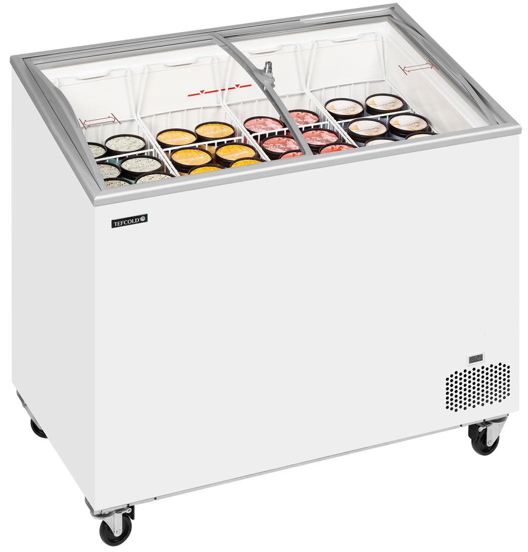 Tefcold IC301SCEB Sliding Curved Glass Lid Chest Freezer | Peachman