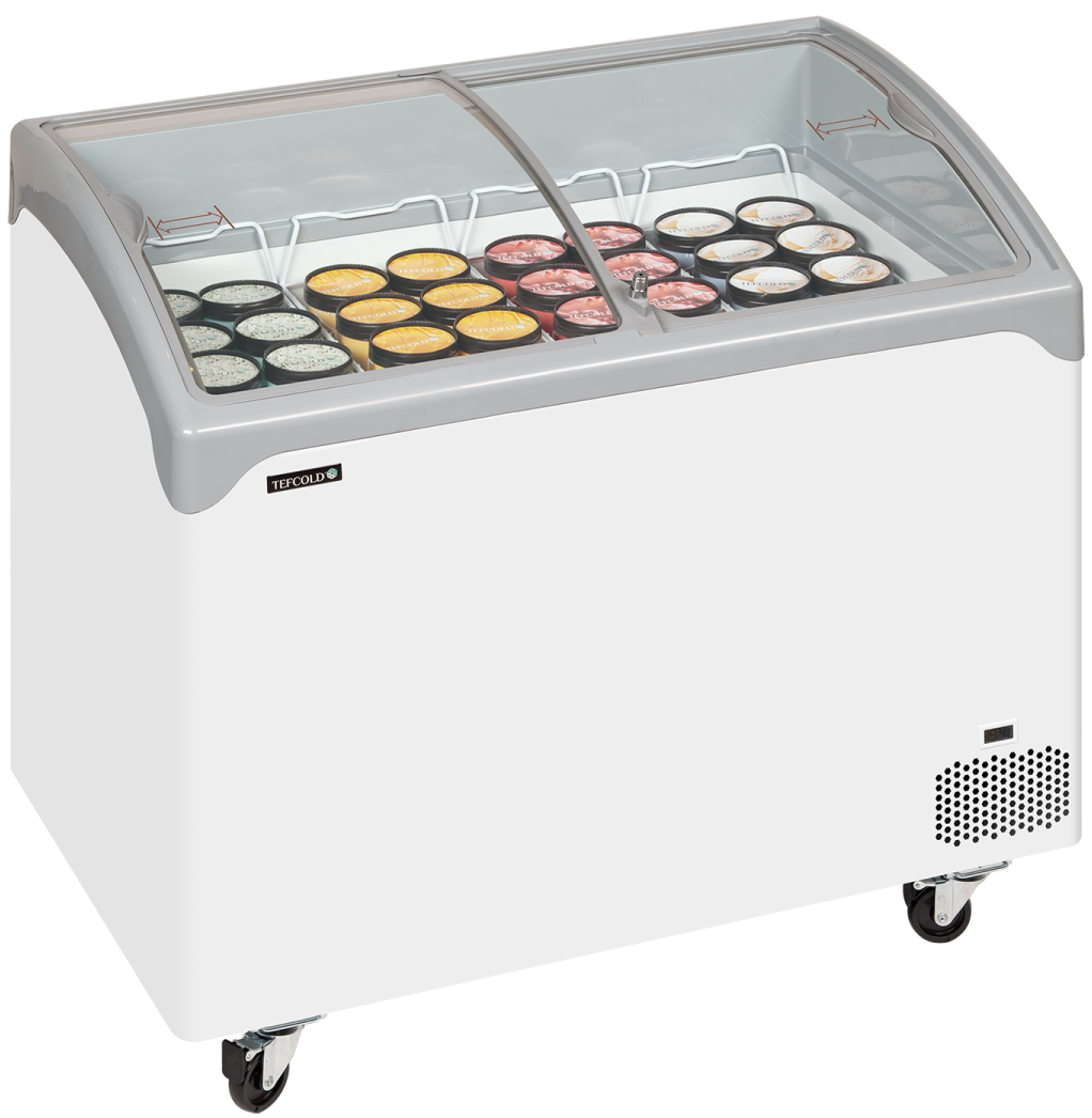 Tefcold NIC301SCEB Sliding Curved Glass Lid Chest Freezer | Peachman