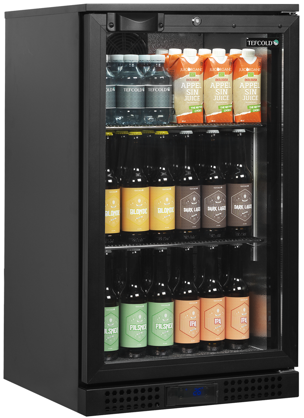 Tefcold BA6H Single Black Door Bottle Cooler | Peachman