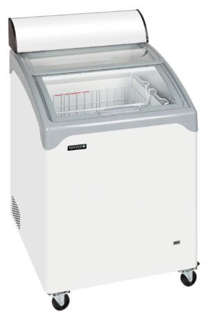 Tefcold NIC101CP Sliding Curved Glass Lid Chest Freezer With LED Illuminated Canopy