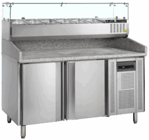 Tefcold PT1200+GVC38-150 Refrigerated Preparation Counter With Topping Shelf