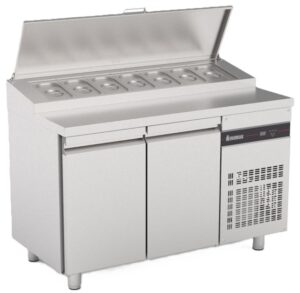 Inomak ZPZP99 Double Hinged Door Gastronorm Prep Counter With Raised Collar