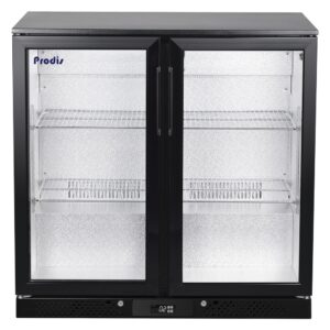 Prodis NT2BHLO-LE Low Energy Double Hinged Black Door Bottle Cooler