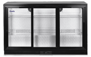 Prodis NT3BS-LE Low Energy Triple Sliding Black Door Bottle Cooler