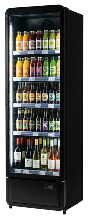 Prodis XDA600-P-K-LE Black Single Glass Door Display Refrigerator