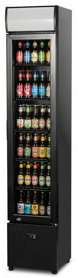 Prodis NT5-LE Slimline Single Black Door Upright Bottle Cooler